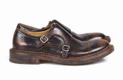 Dark Brown Monk Stripes Shoes - Art. 102