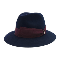 Drop hat in Waterproof Wool Felt with Grosgrain hat band Model Grace