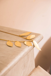 Necklace - Art. Brass Leaves