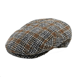 Flat hat with Scottish fabric tips Felix model