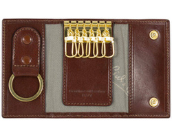 Art. Leather Key Holder 6 Hooks With Button