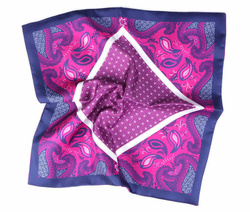Art. Purple Silk Double Face Pocket Square