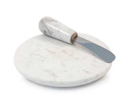 White Marble Butter Plate with Knife - Art. MOBJ20